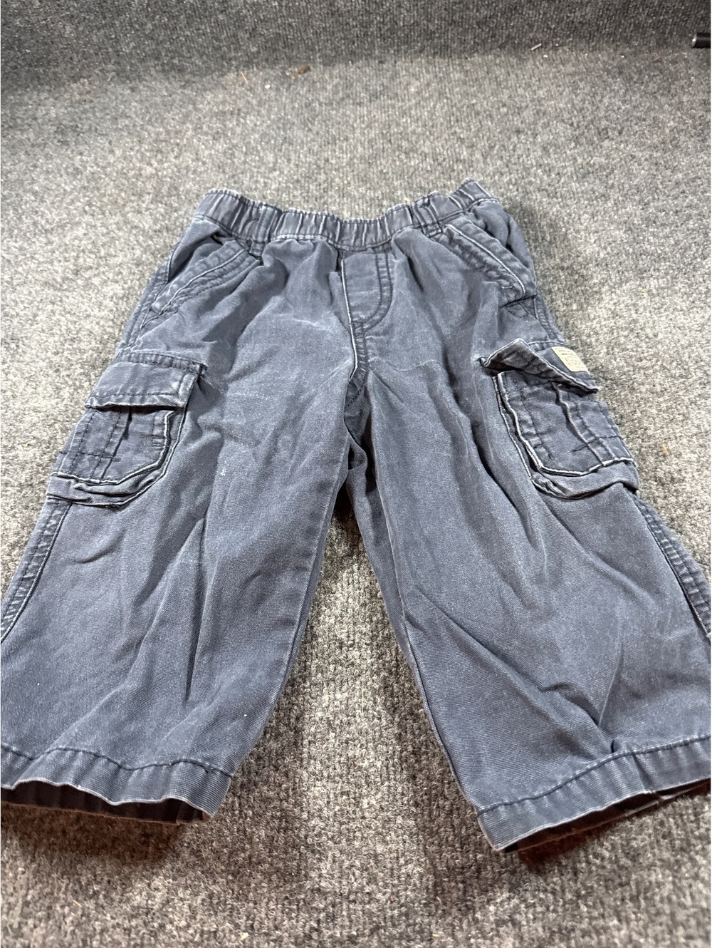 Baby Boys 18M Navy Blue Cargo Pants Elastic Waist Utility